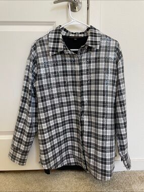 (Used, but good condition) Sequen Black & White Plaid Women's Button-Up Jacket